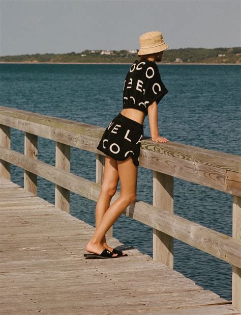 pantaloni con chanel|Chanel coco beach shorts.